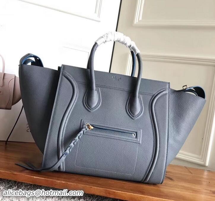 Best Grade celine grained calfskin phantom luggage 419016 gray/blue