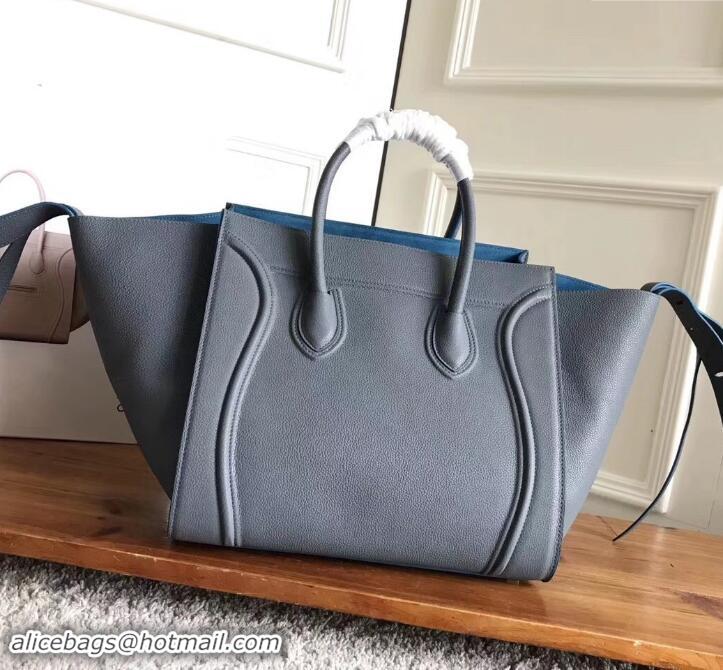 Best Grade celine grained calfskin phantom luggage 419016 gray/blue