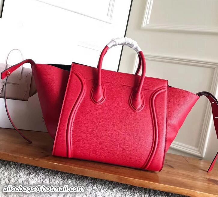 Perfect celine grained calfskin phantom luggage 419016 red/black