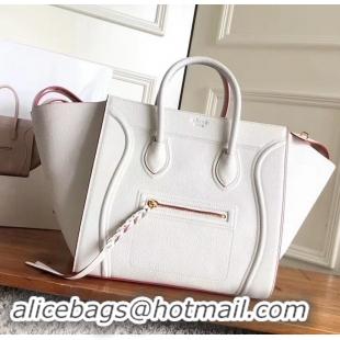 Top Grade celine grained calfskin phantom luggage 419016  white/red