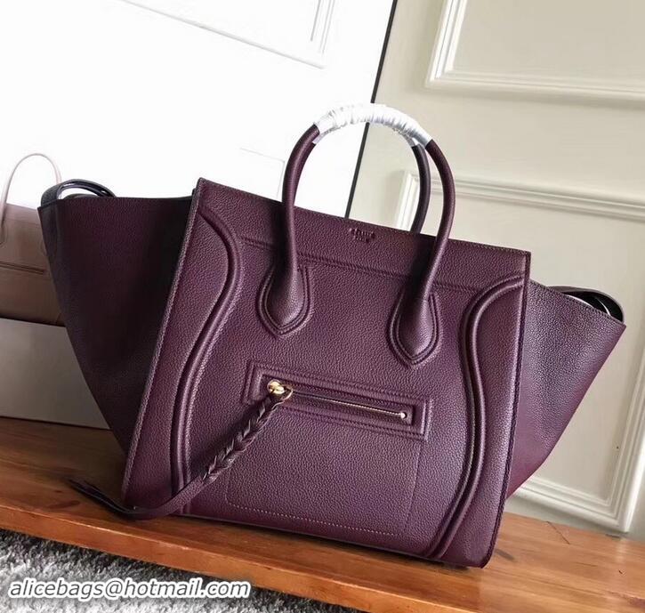 Comfortable celine grained calfskin phantom luggage 419016 burgundy