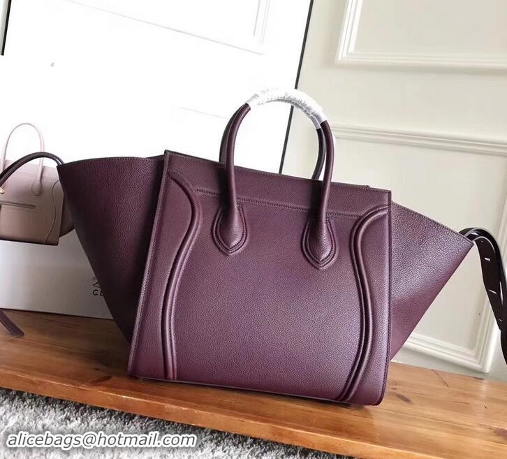 Comfortable celine grained calfskin phantom luggage 419016 burgundy