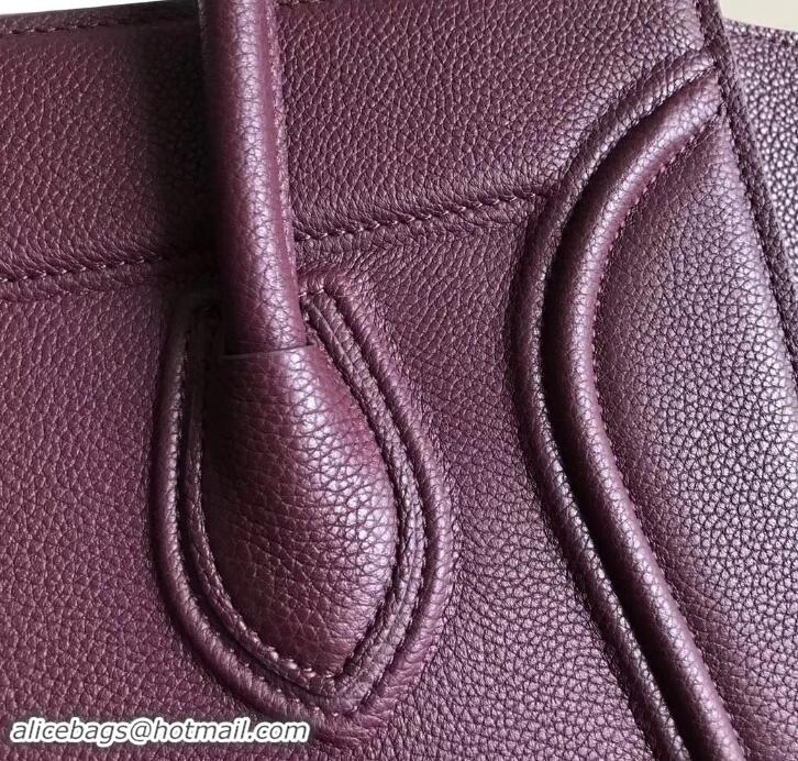 Comfortable celine grained calfskin phantom luggage 419016 burgundy