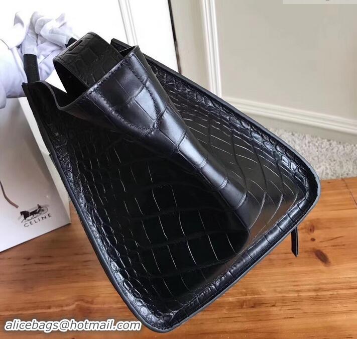 Stylish celine crocodile pattern phantom luggage 419018 black