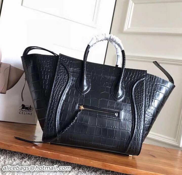 Stylish celine crocodile pattern phantom luggage 419018 black