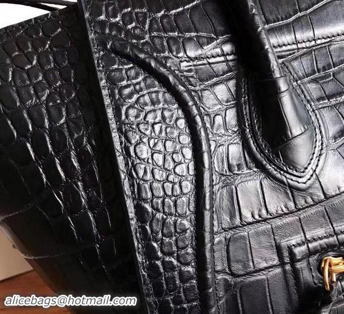 Stylish celine crocodile pattern phantom luggage 419018 black