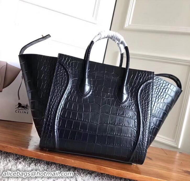 Stylish celine crocodile pattern phantom luggage 419018 black