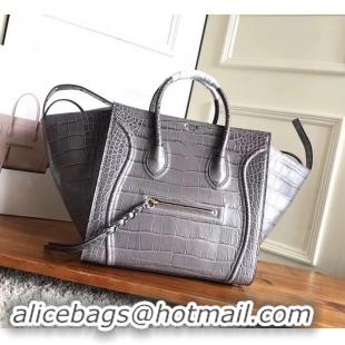 Chic celine crocodile pattern phantom luggage 419018 gray