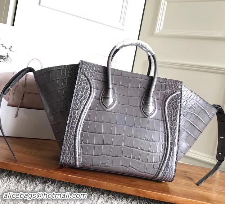 Chic celine crocodile pattern phantom luggage 419018 gray