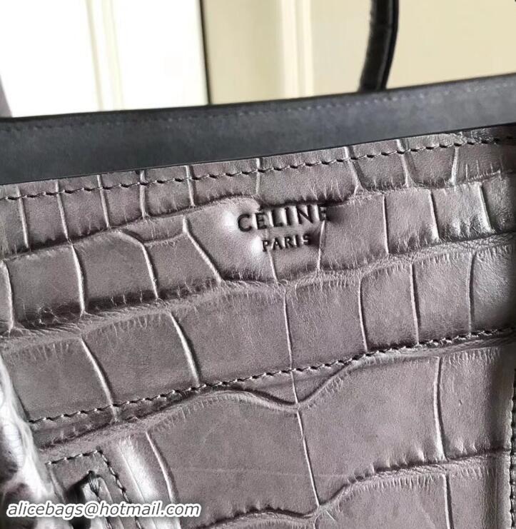 Chic celine crocodile pattern phantom luggage 419018 gray