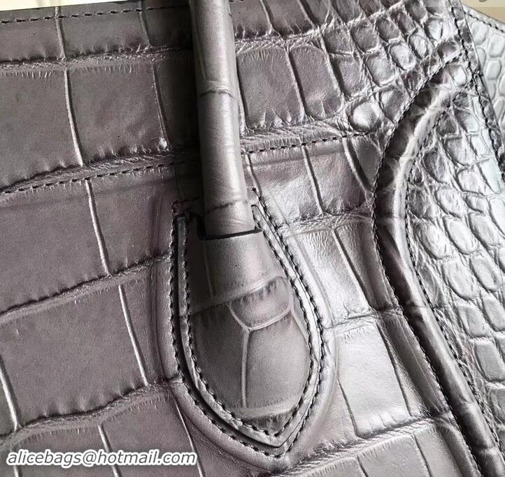 Chic celine crocodile pattern phantom luggage 419018 gray