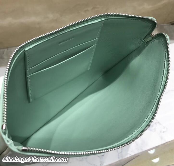 Luxury Celine Clutch Pouch Bag Light Green and PVC Transparent Plastic Shopping Bag 419027