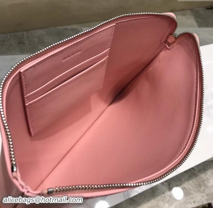 Luxury Celine Clutch Pouch Bag Pink and PVC Transparent Plastic Shopping Bag 419028