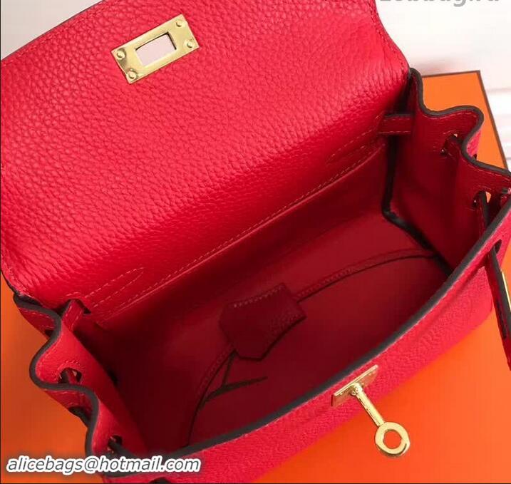 Famous Faux Hermes Kelly Mini 20 Handbag 420011 Bright Red