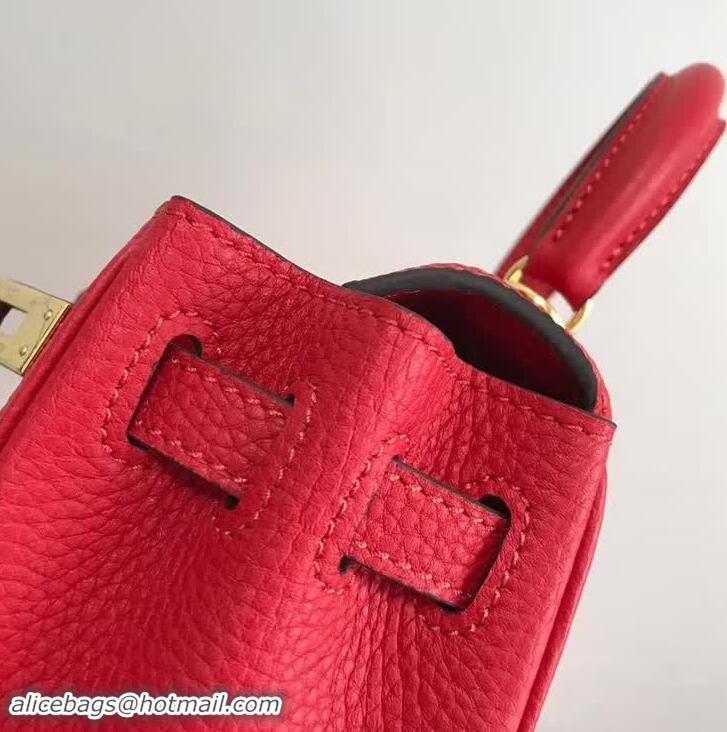 Famous Faux Hermes Kelly Mini 20 Handbag 420011 Bright Red