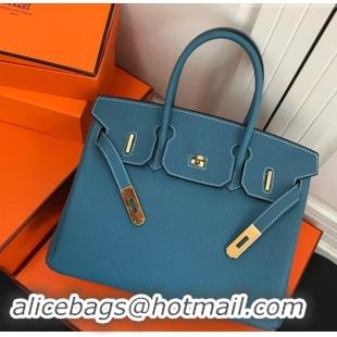 Discount Hermes Birkin 30 Bag In Original Leather 420012 Blue Jean