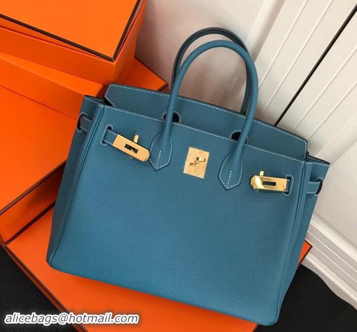 Discount Hermes Birkin 30 Bag In Original Leather 420012 Blue Jean