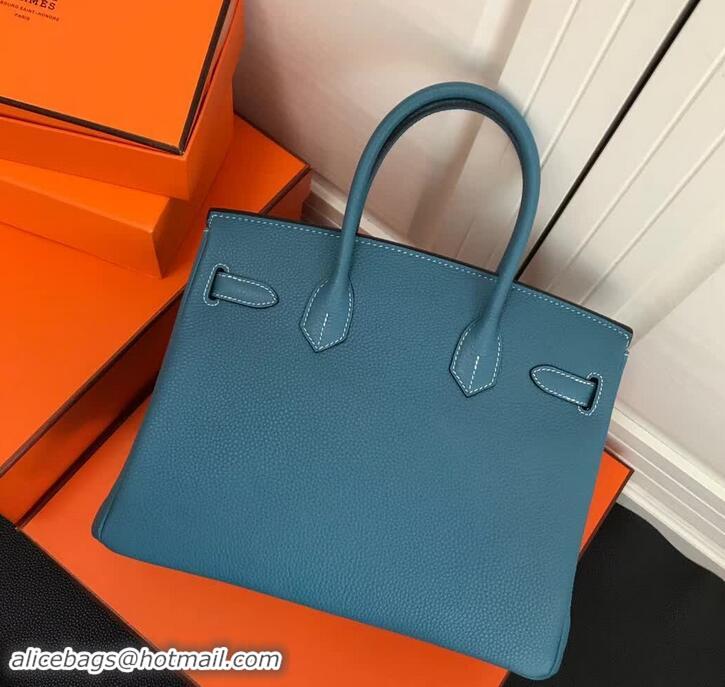 Discount Hermes Birkin 30 Bag In Original Leather 420012 Blue Jean