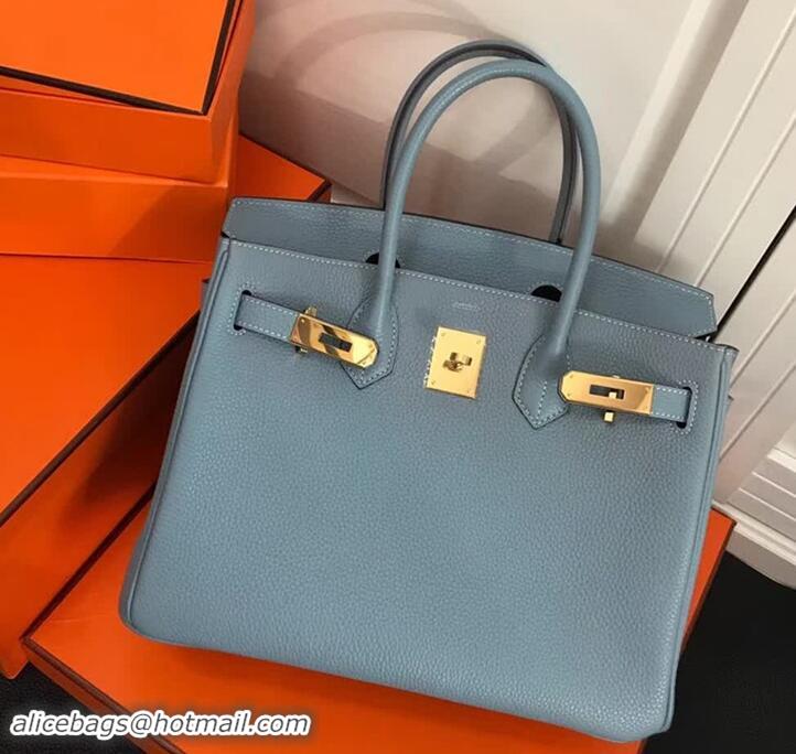 Unique Discount Hermes Birkin 30 Bag In Original Leather 420012 Blue Flax