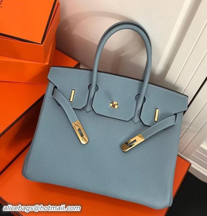 Unique Discount Hermes Birkin 30 Bag In Original Leather 420012 Blue Flax