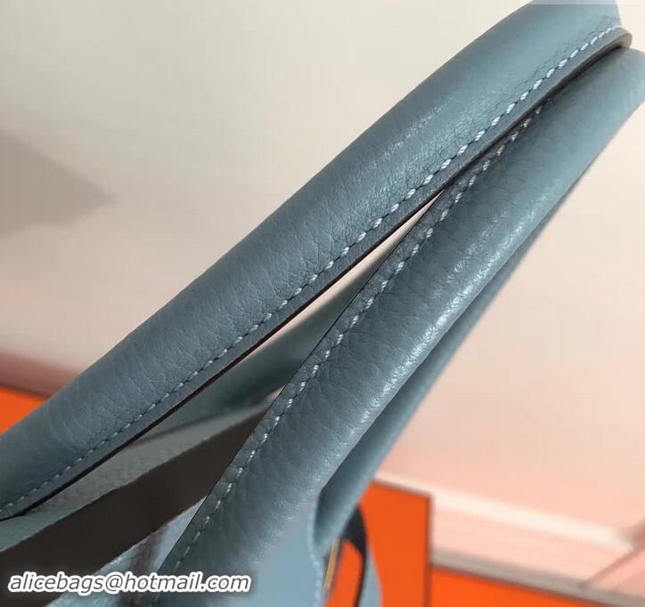 Unique Discount Hermes Birkin 30 Bag In Original Leather 420012 Blue Flax