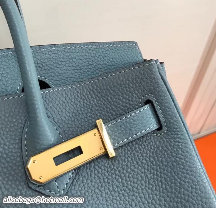 Unique Discount Hermes Birkin 30 Bag In Original Leather 420012 Blue Flax