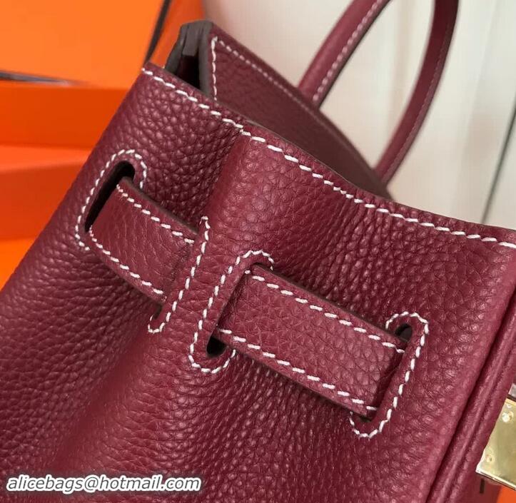 Top Quality Hermes Birkin 30 Bag In Leather 420014 Burgundy