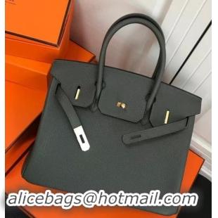 Discount Hermes Birkin 30 Bag In Leather 420014 Dark Green