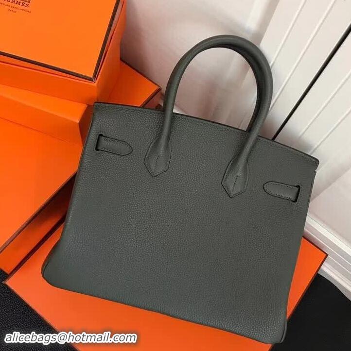 Discount Hermes Birkin 30 Bag In Leather 420014 Dark Green