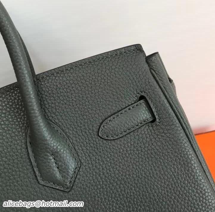 Discount Hermes Birkin 30 Bag In Leather 420014 Dark Green