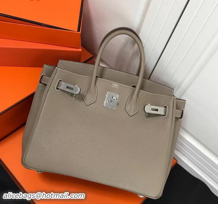 Imitation Faux Hermes Birkin 30 Bag In Leather 420014 Dove Grey