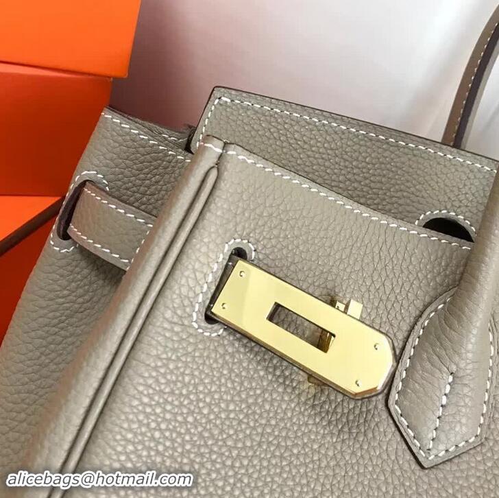 Imitation Faux Hermes Birkin 30 Bag In Leather 420014 Dove Grey