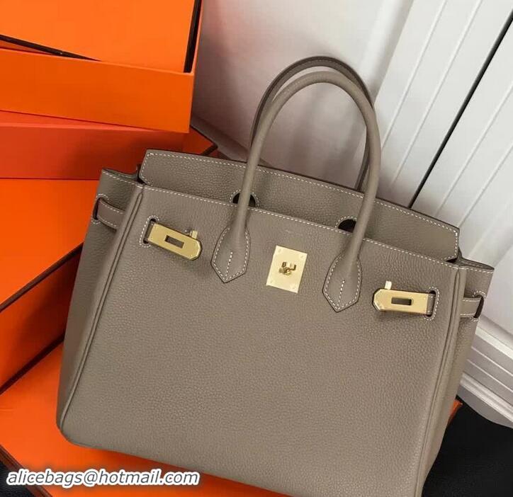 Imitation Faux Hermes Birkin 30 Bag In Leather 420014 Dove Grey