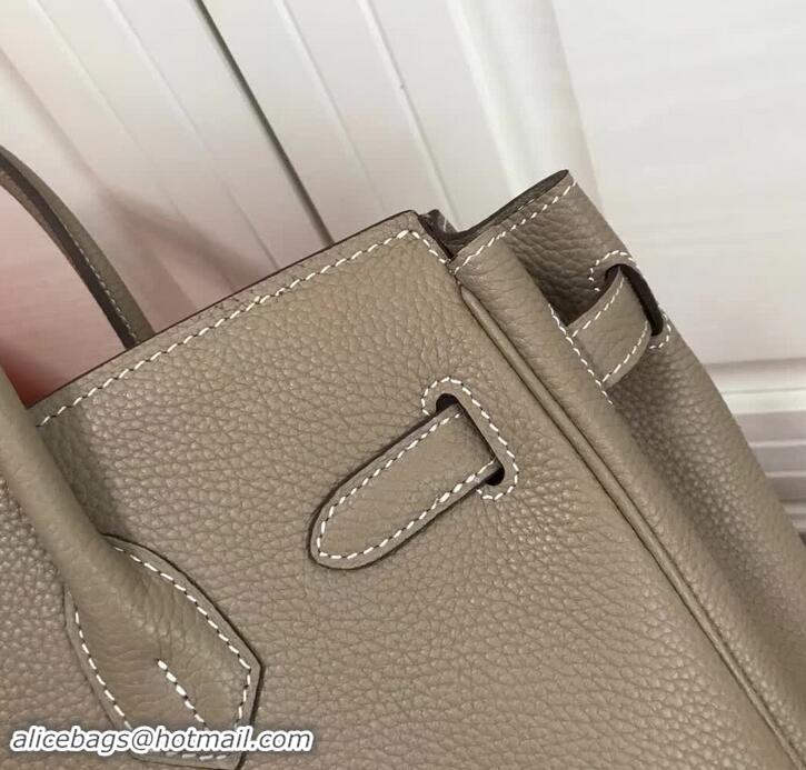 Imitation Faux Hermes Birkin 30 Bag In Leather 420014 Dove Grey