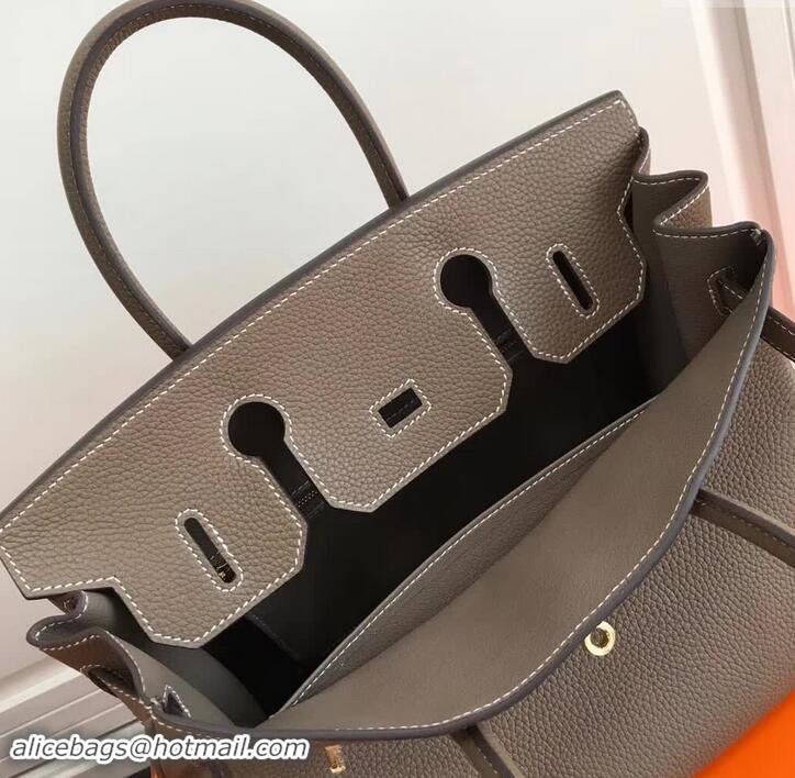 Best Imitation Hermes Birkin 30 Bag In Leather with Gold/Silver Hardware 420015 Dark Grey