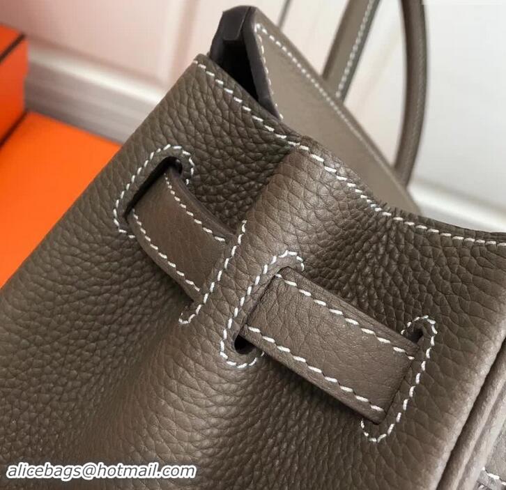 Best Imitation Hermes Birkin 30 Bag In Leather with Gold/Silver Hardware 420015 Dark Grey