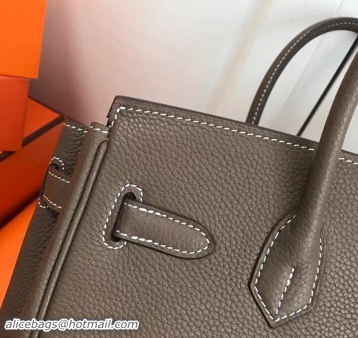 Best Imitation Hermes Birkin 30 Bag In Leather with Gold/Silver Hardware 420015 Dark Grey