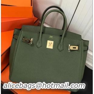 New Design Hermes Birkin 30 Bag In Leather with Gold/Silver Hardware 420015 Army Green