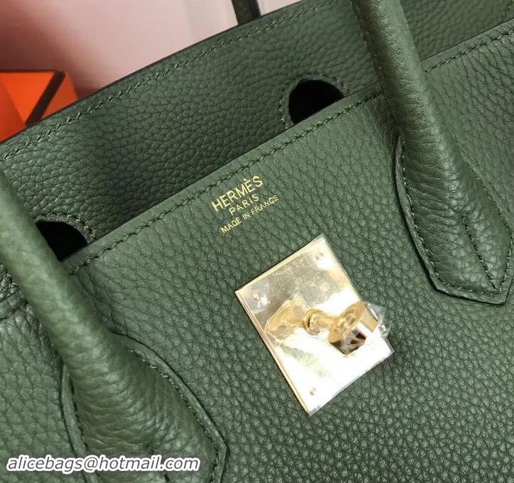 New Design Hermes Birkin 30 Bag In Leather with Gold/Silver Hardware 420015 Army Green