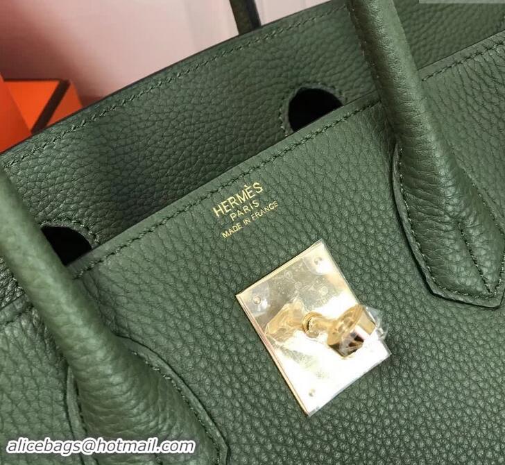 New Design Hermes Birkin 30 Bag In Leather with Gold/Silver Hardware 420015 Army Green