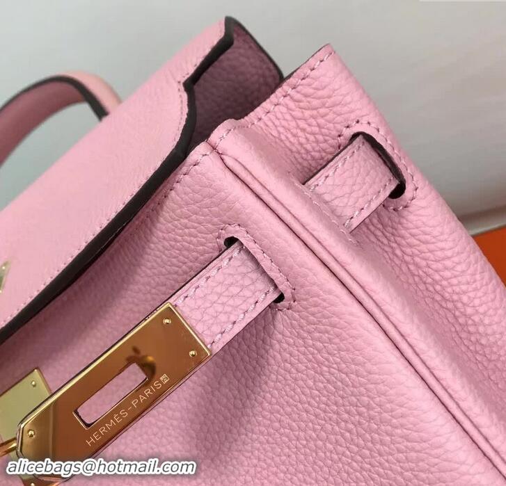 Popular Style Hermes Kelly 25 Bag in Calf Leather with Gold Hardware 420018 Pink Baby