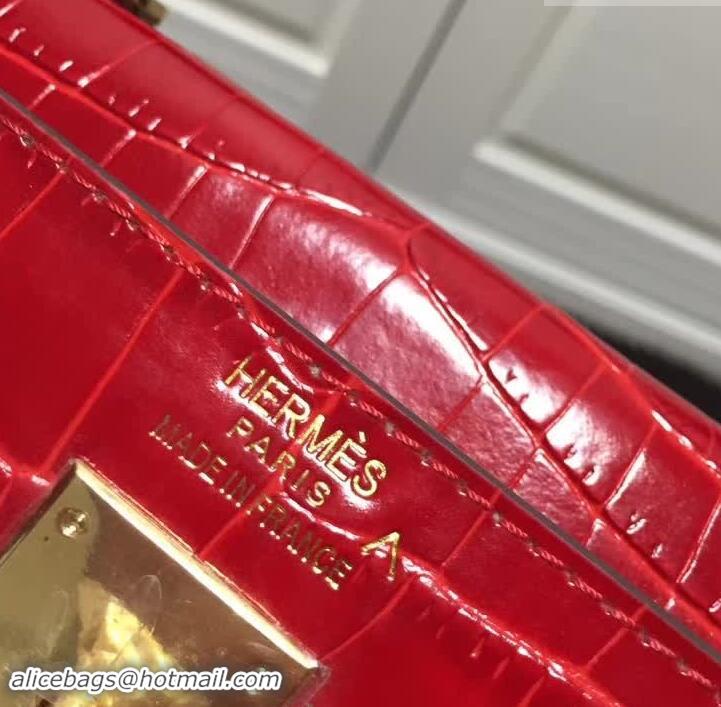 Top Quality Hermes Kelly 28cm in Red Crocodile with Gold Hardware 4200120