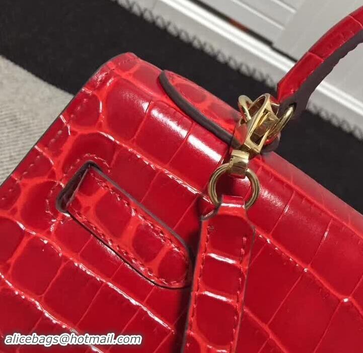 Top Quality Hermes Kelly 28cm in Red Crocodile with Gold Hardware 4200120