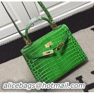 Chic Reproduction Hermes Kelly 28cm in Green Crocodile with Gold Hardware 4200120