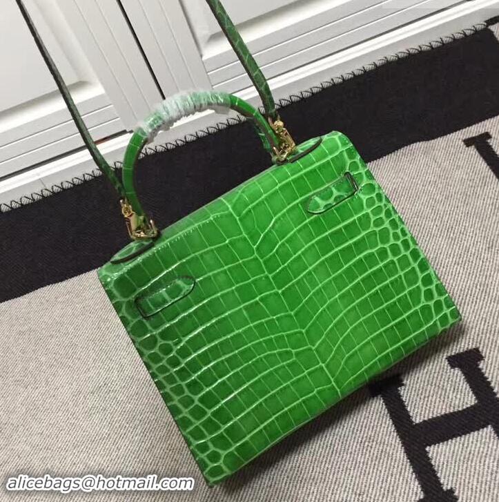 Chic Reproduction Hermes Kelly 28cm in Green Crocodile with Gold Hardware 4200120