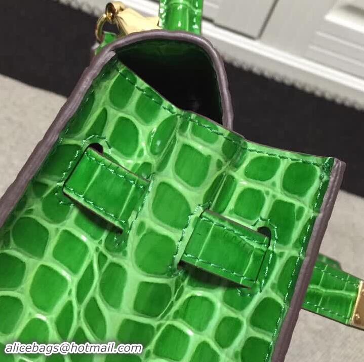 Chic Reproduction Hermes Kelly 28cm in Green Crocodile with Gold Hardware 4200120