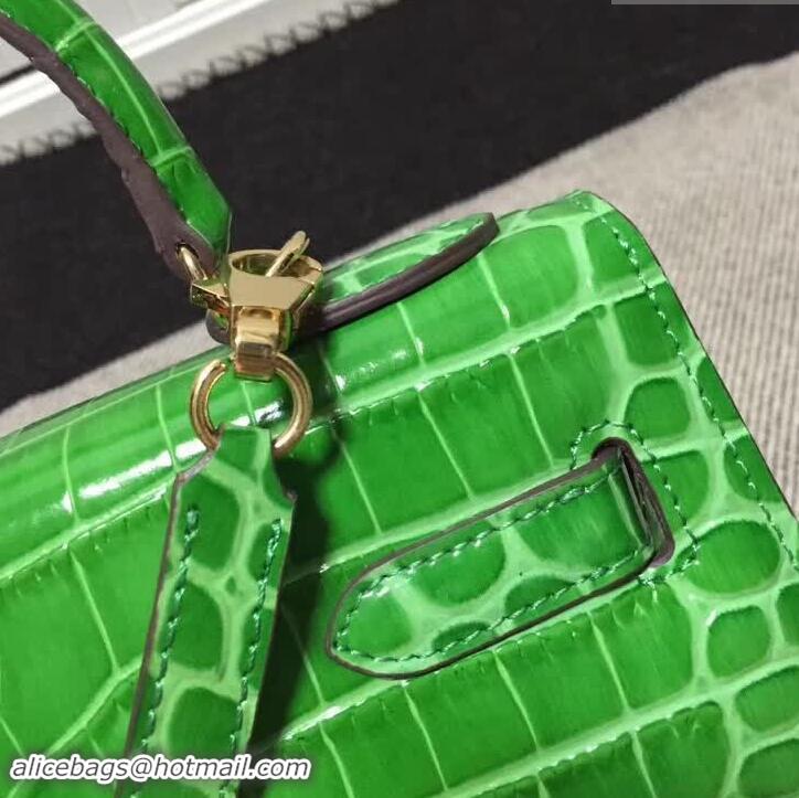 Chic Reproduction Hermes Kelly 28cm in Green Crocodile with Gold Hardware 4200120