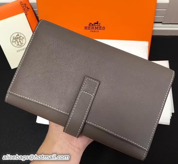  Well Crafted Hermes Bearn Long Wallet Grey 4200125