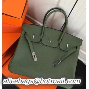 Promotional Hermes Birkin 35 Bag In Leather With Silver Hardware 4200128 Green