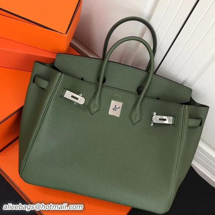 Promotional Hermes Birkin 35 Bag In Leather With Silver Hardware 4200128 Green